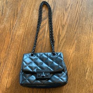 Aldo Elegant Black Quilted Crossbody Bag